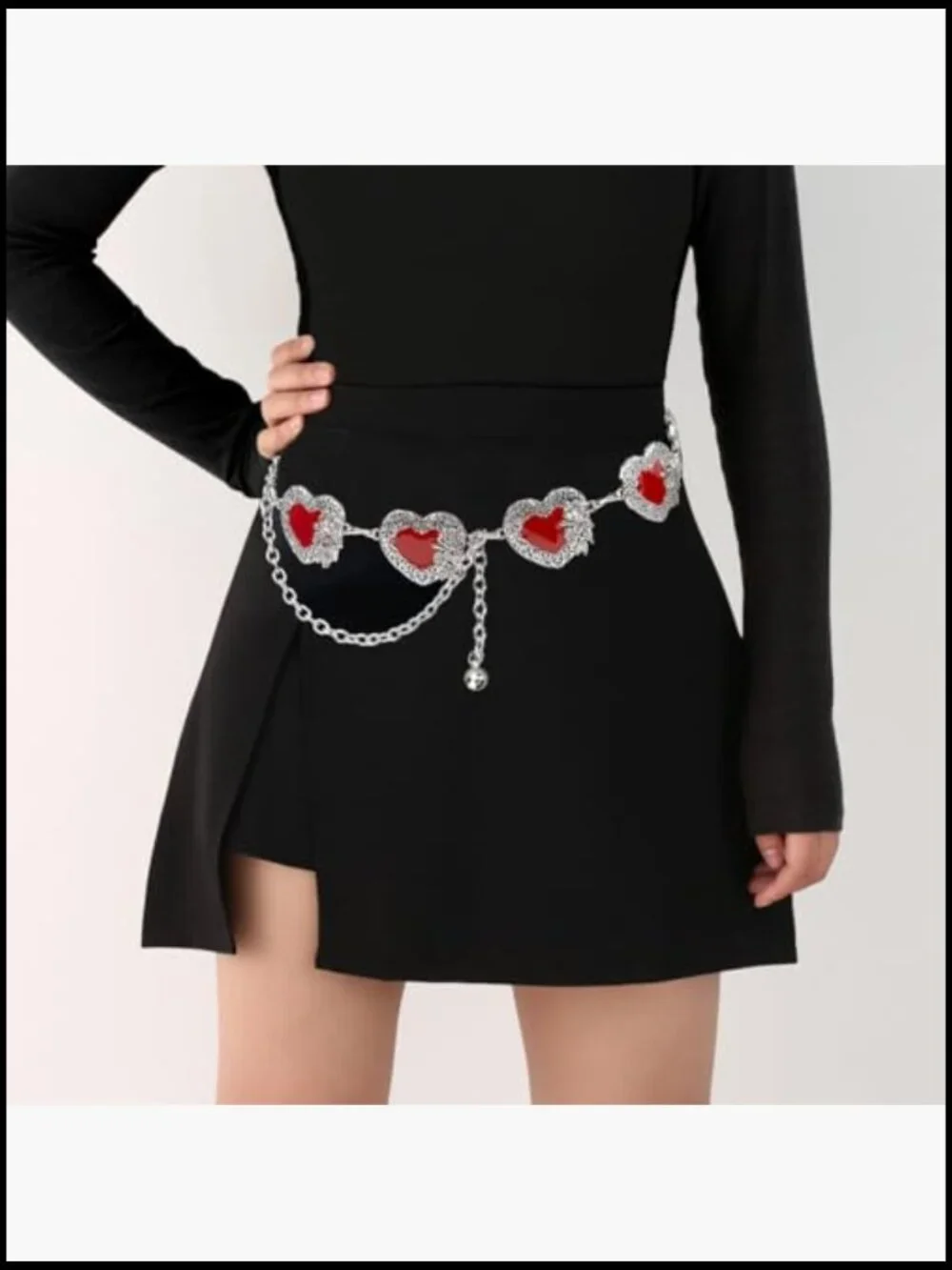 Silver Metal Chain Belt for Dresses and Jeans Western Boho Accessory